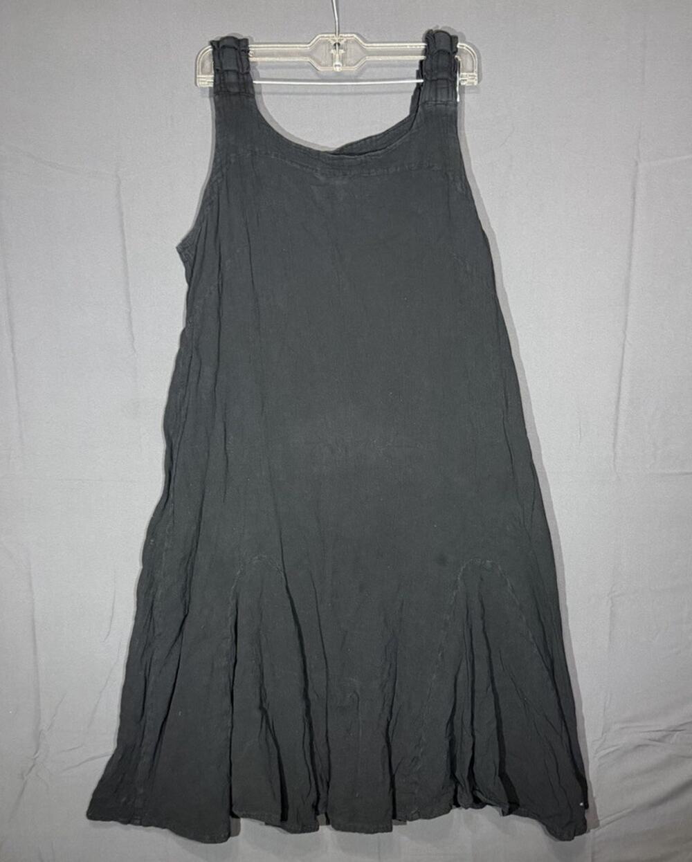 Oh My Gauze Sylvia Dress Womens 2 (L/XL) Black Cotton Maxi Sleeveless Twirl
